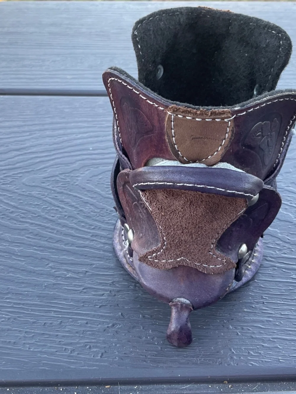 Leather Bottle Holder Western Saddles Vintage Tooled Brown Silver